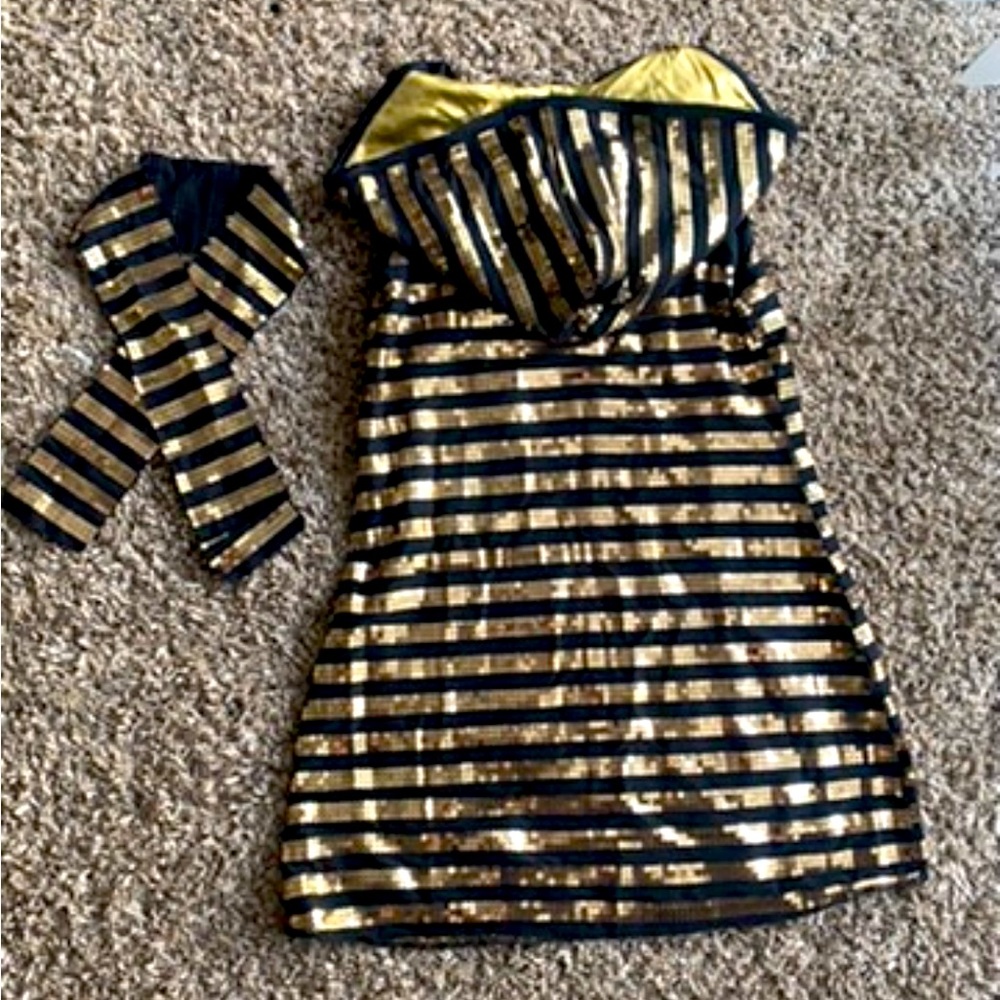 Gold and Black Sequin Dress